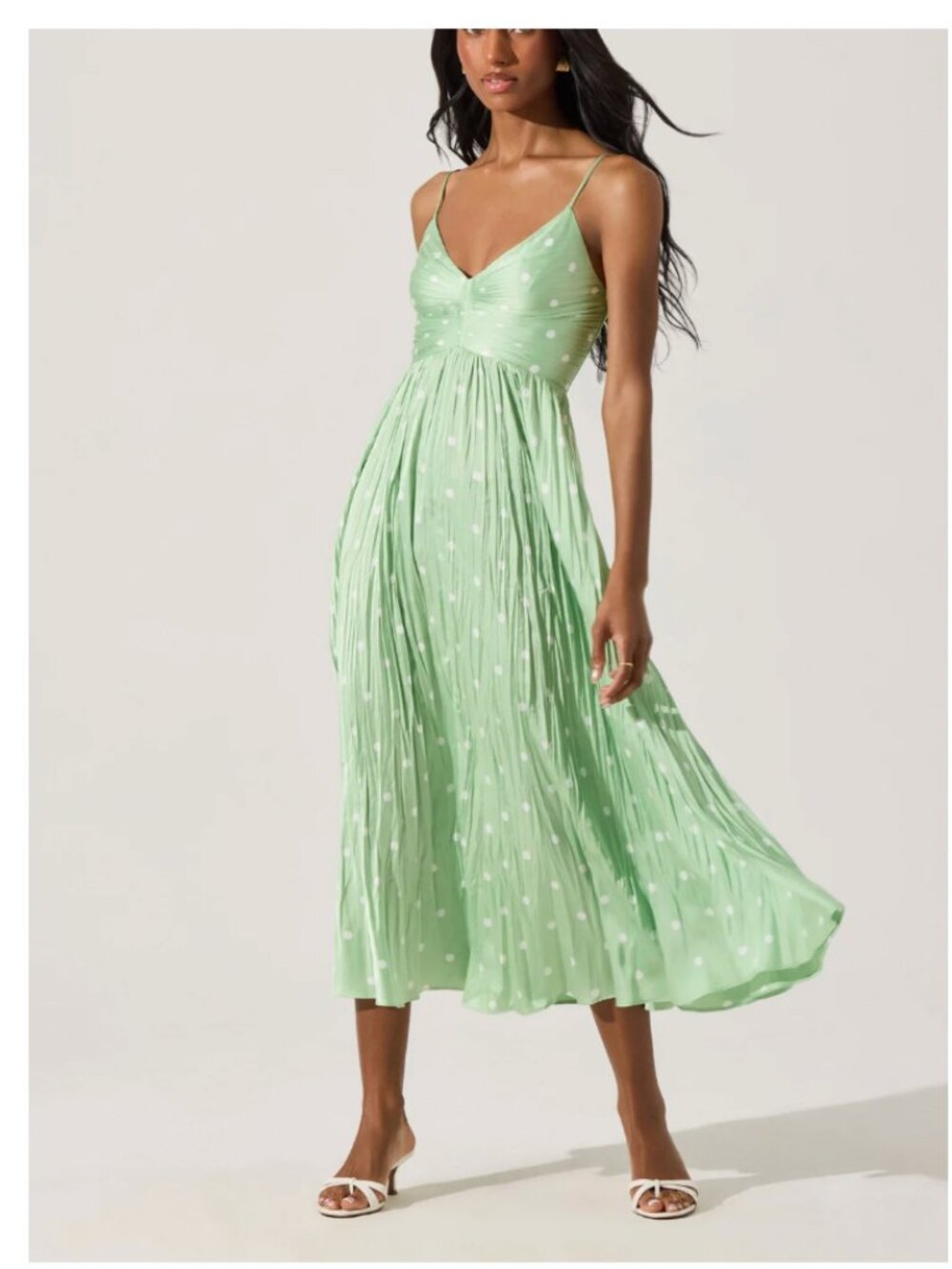 ASTR the label NWT Maeve Printed Pleated Midi Dress - med